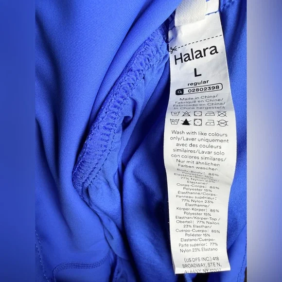 halara Breezeful High Waisted Tummy Control Capri Pants Pockets Large Blue - Picture 5 of 5